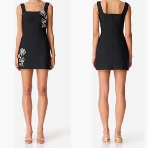 ELLIATT Soleil Beaded Placed Floral Cocktail Mini Dress M